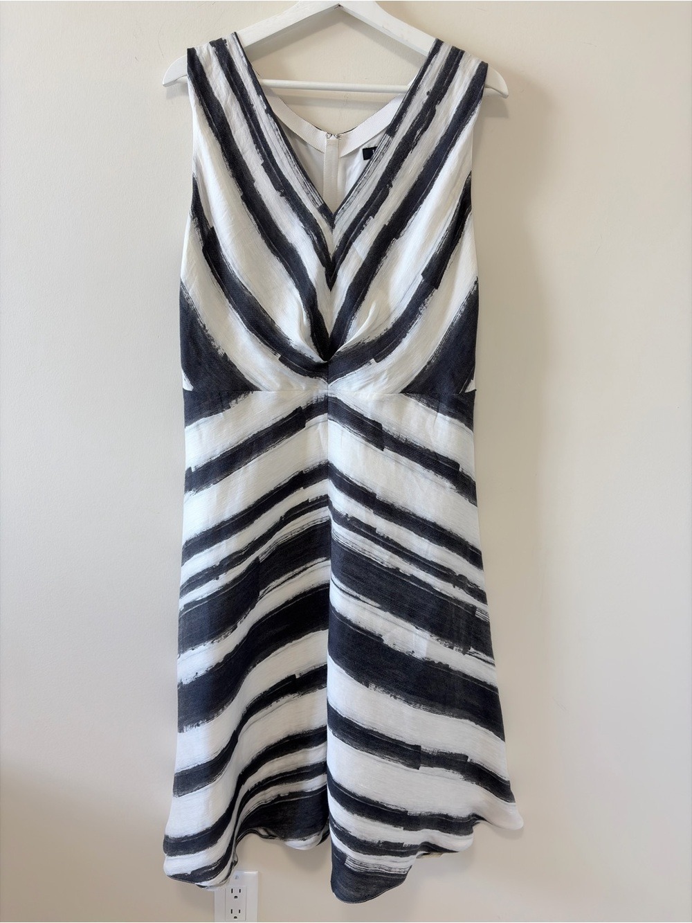 LIDA BADAY Linen Silk Abstract Print Midi Dress Size 12